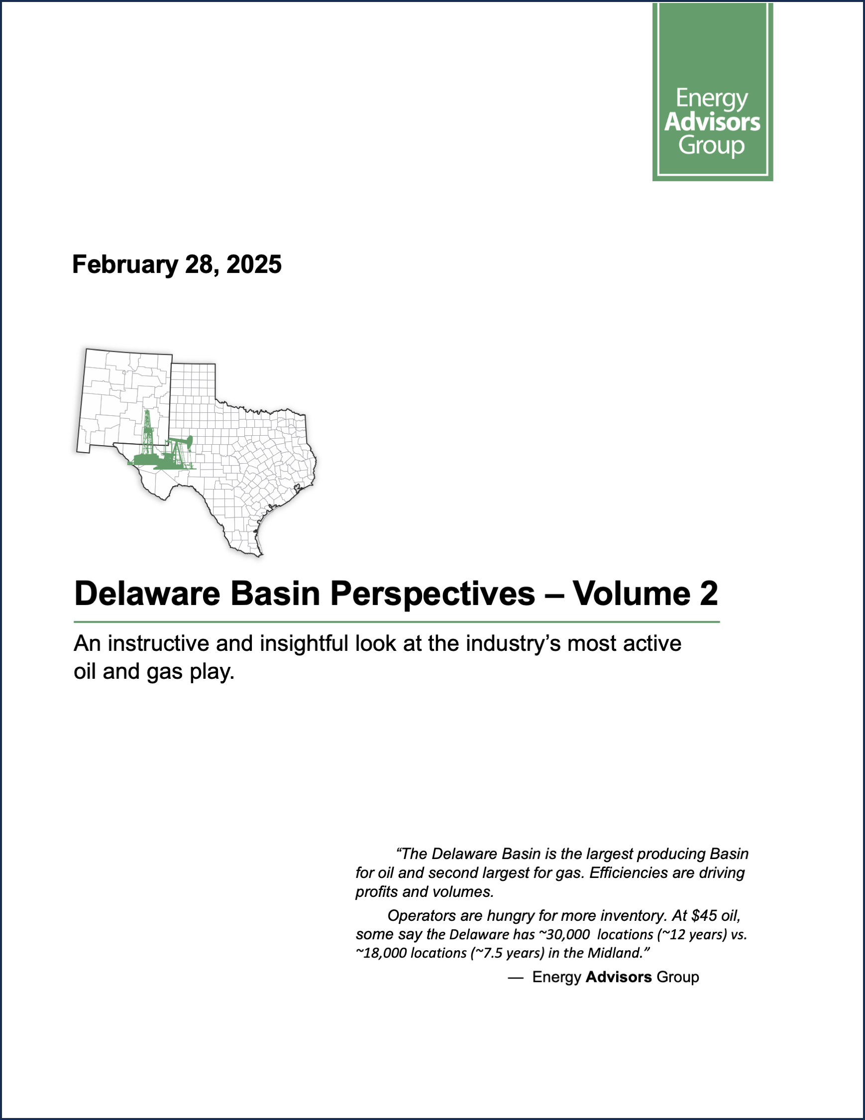PERMIAN (DB) REGIONAL STUDY V2 - Energy Advisors Group PERMIAN (DB) REGIONAL STUDY V2